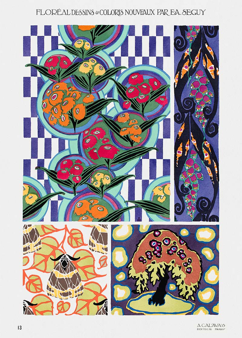 Emile-Alain Séguy Art Nouveau Pattern Print 014