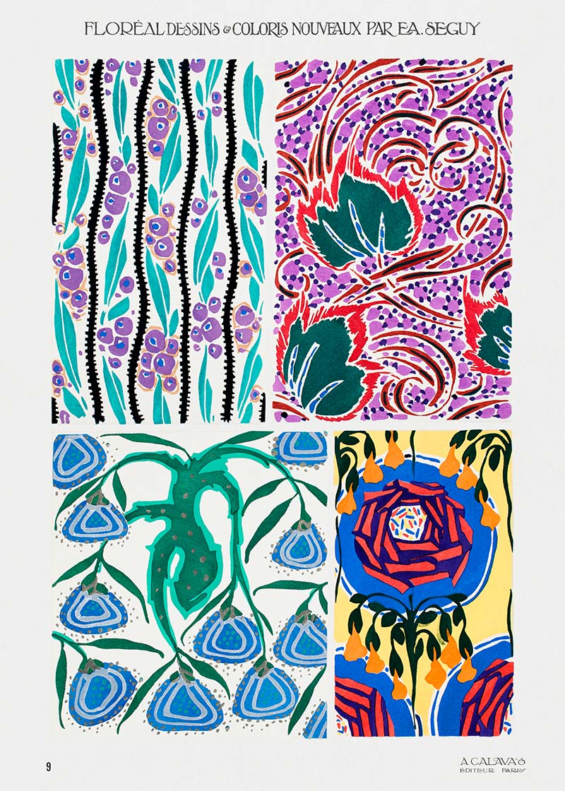 Emile-Alain Séguy Art Nouveau Pattern Print 022