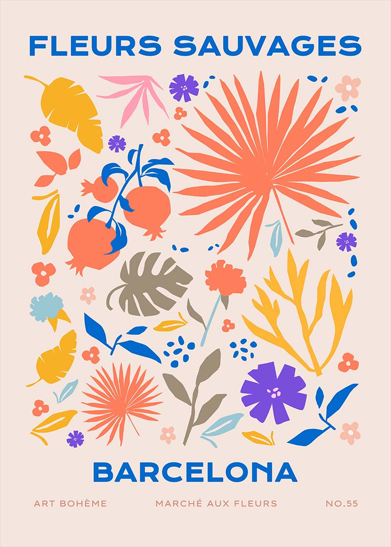 Fleurs Sauvages Barcelona Flower Print