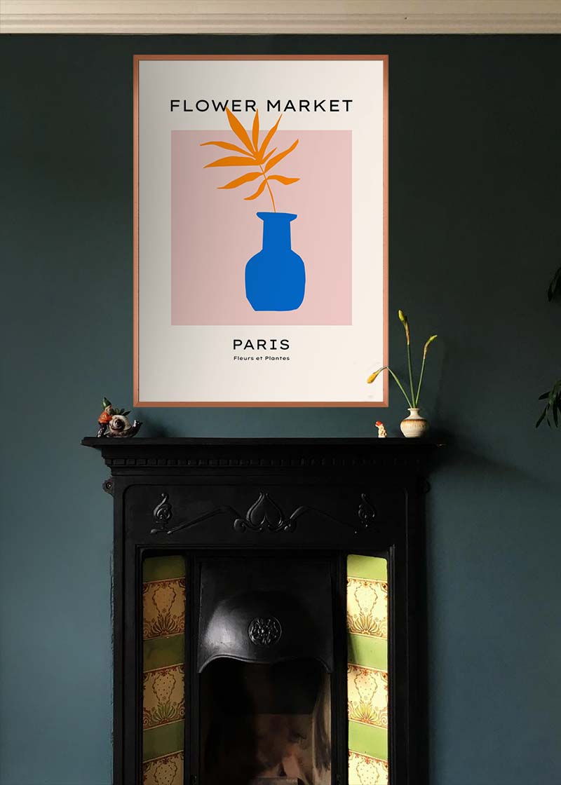 Paris Flower Market Minimal Vase Print