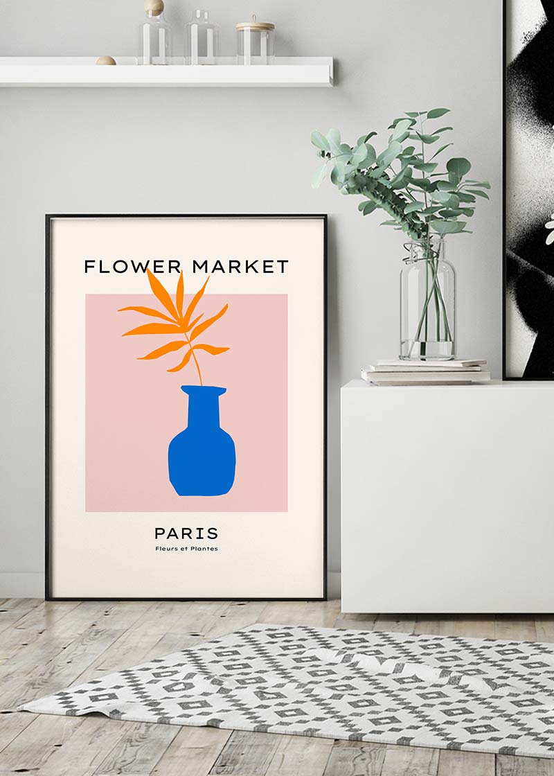 Paris Flower Market Minimal Vase Print