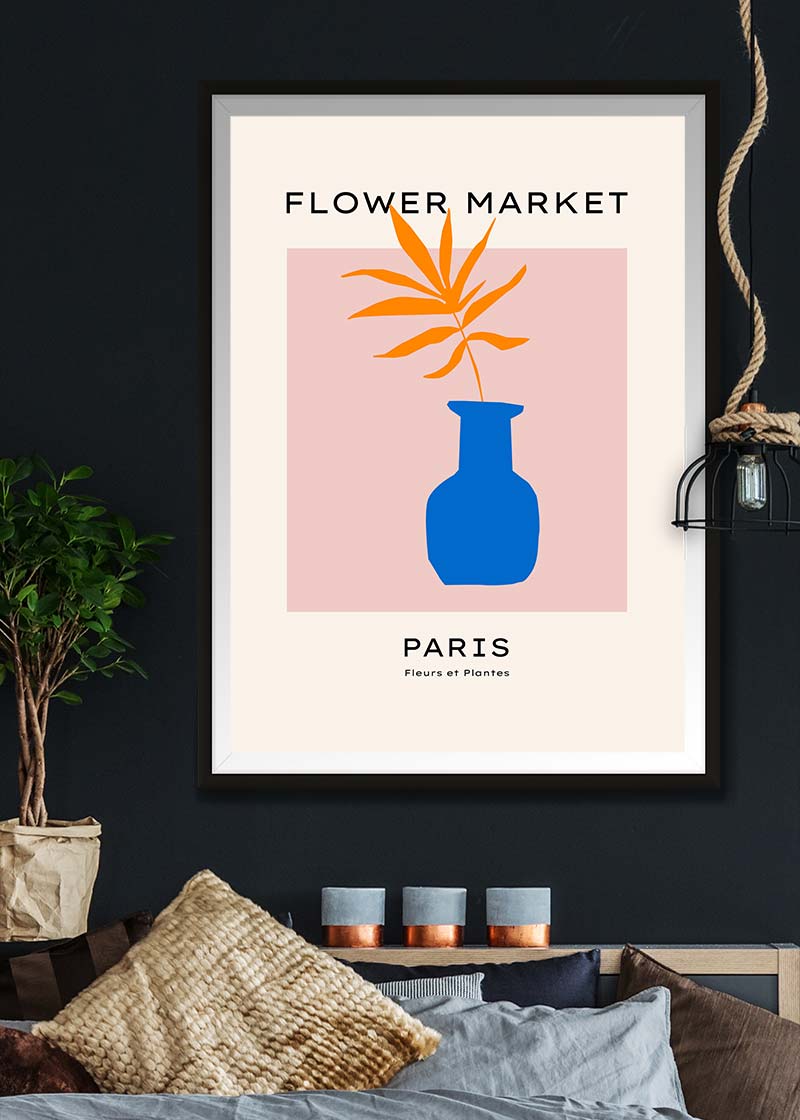 Paris Flower Market Minimal Vase Print