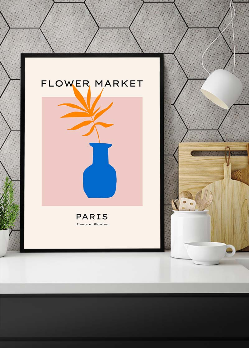 Paris Flower Market Minimal Vase Print