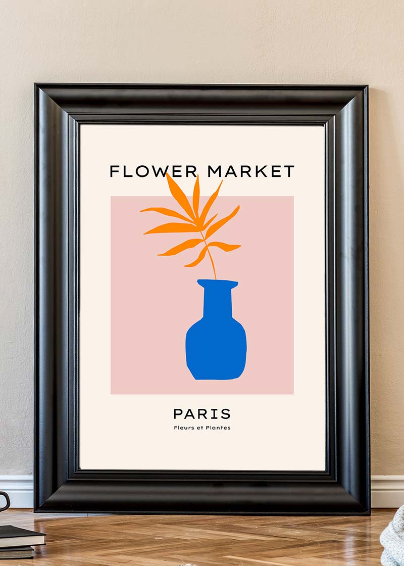 Paris Flower Market Minimal Vase Print