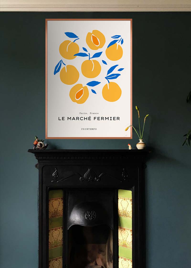 Paris Farmers Market Peaches Print