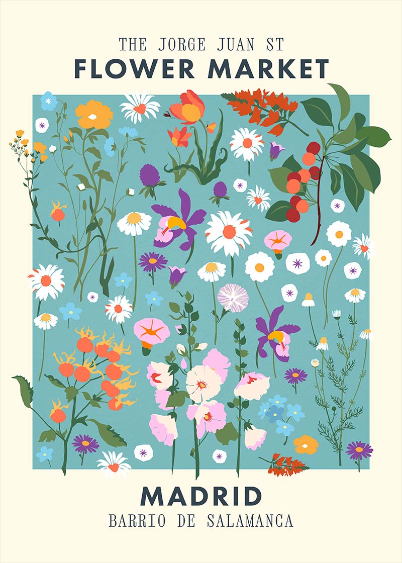 Madrid Flower Market Print