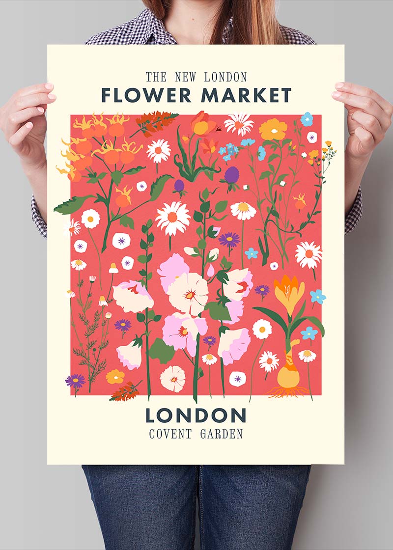 New London Flower Market Print