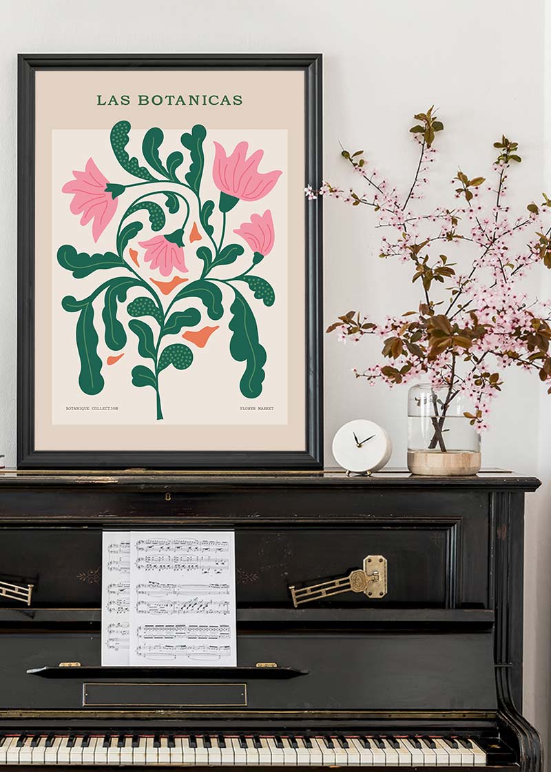 Las Botanicas Illustrated Flower Roses Print