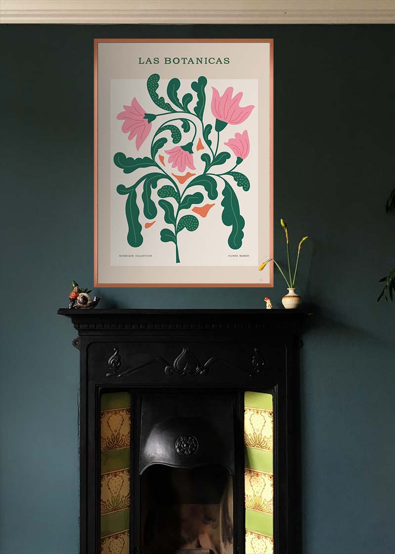 Las Botanicas Illustrated Flower Roses Print