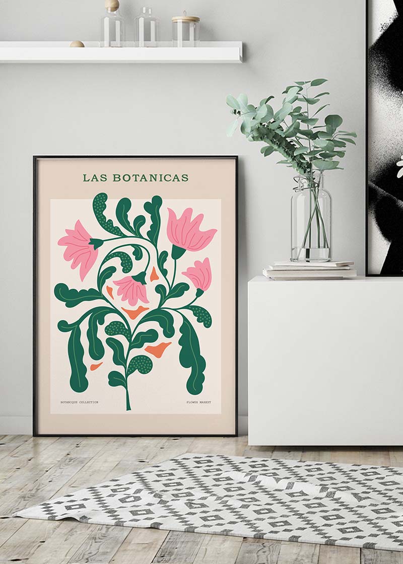Las Botanicas Illustrated Flower Roses Print