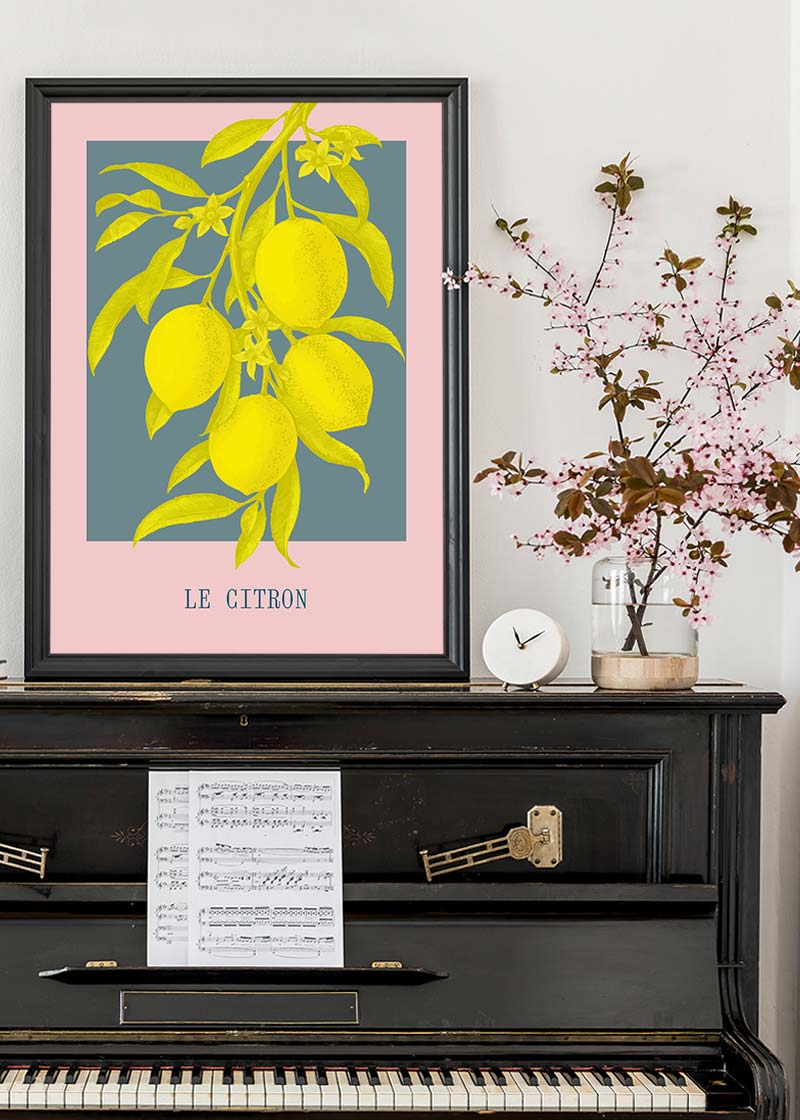 Le Citron Vintage Lemons Print