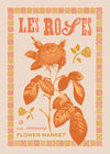 Les Roses Vintage Typography Letterpress Print