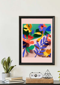 Painted Cutout Flowers Print Pink