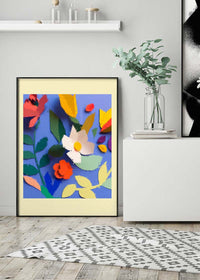 Painted Cutout Flowers Print Yellow