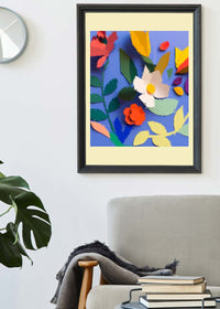 Painted Cutout Flowers Print Yellow