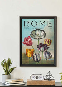 Rome Flower Market Painted Poster Print