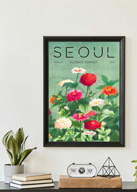 Seoul Flower Market Painted Poster Print