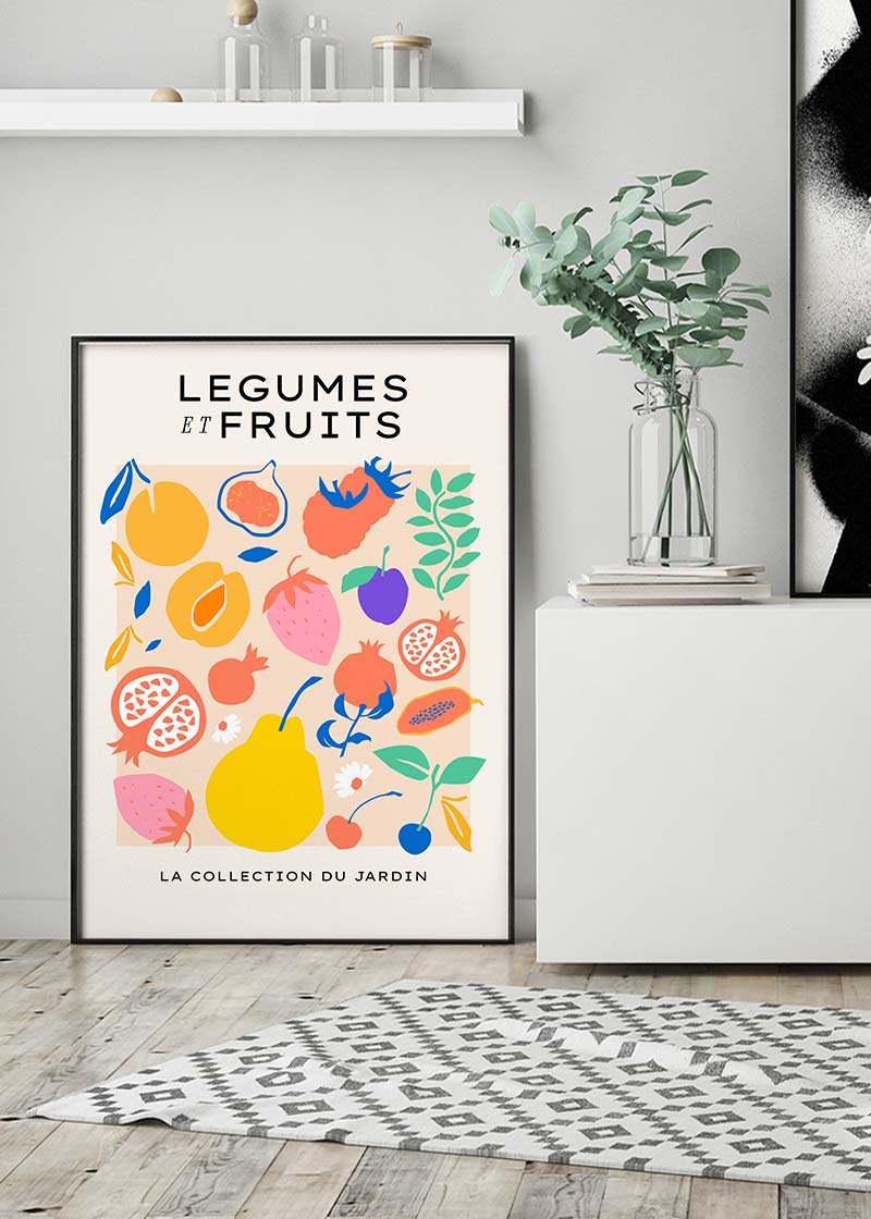Fruit and Vegetables Minimal Pastel Art Print