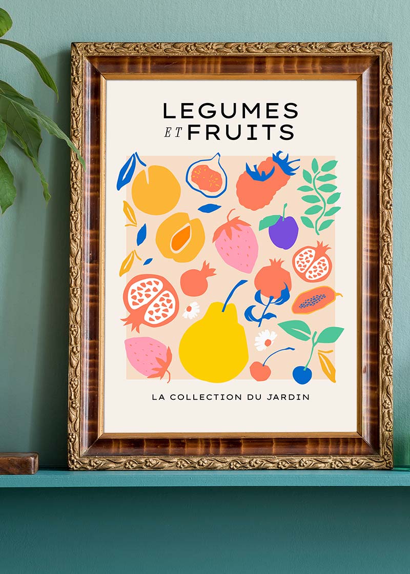 Fruit and Vegetables Minimal Pastel Art Print