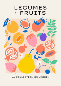 Fruit and Vegetables Minimal Pastel Art Print
