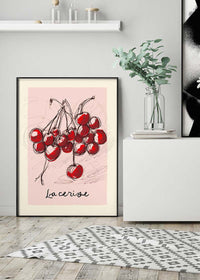 La Cerise Cherries Abstract Drawing Print
