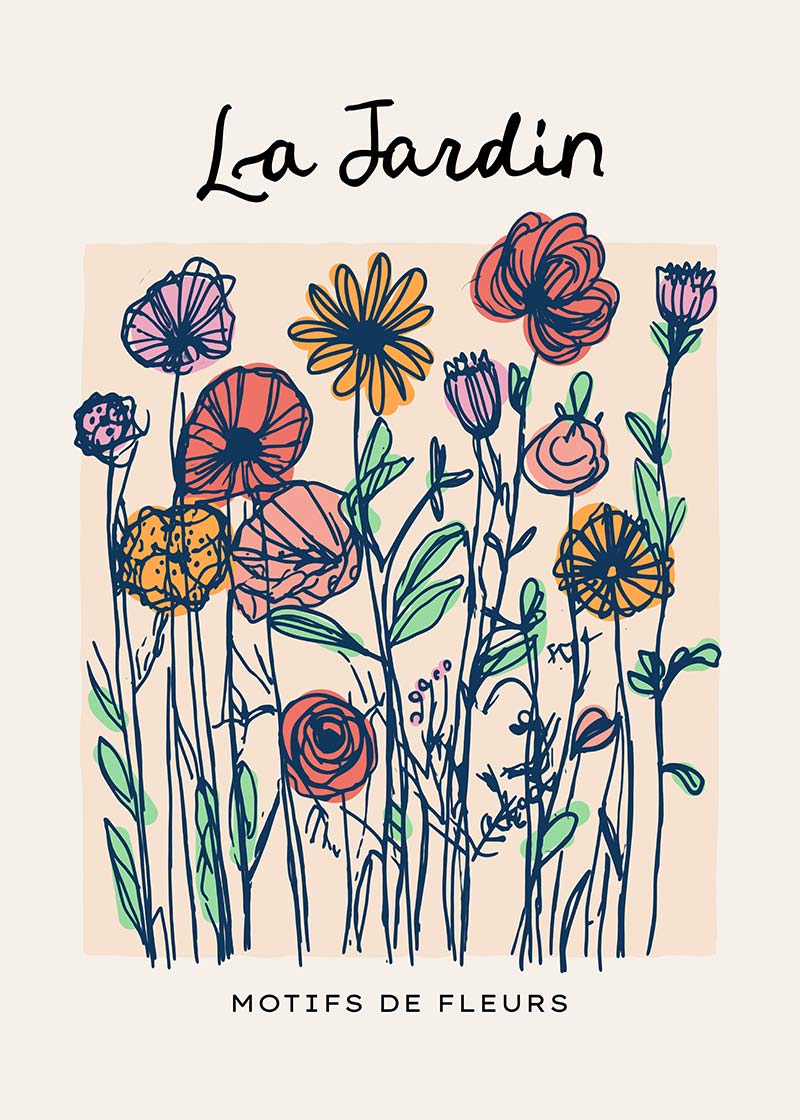 The Garden Flowers Abstract Illustration Print