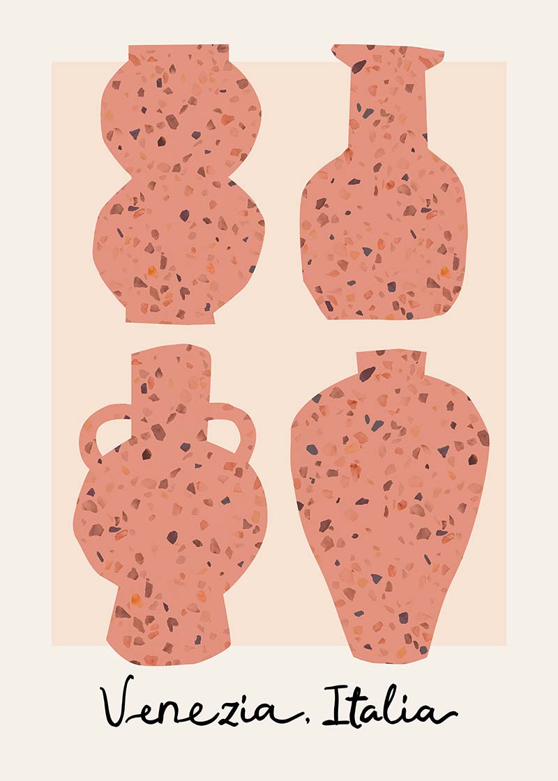 Venetian Vases Terrazo Illustration Print