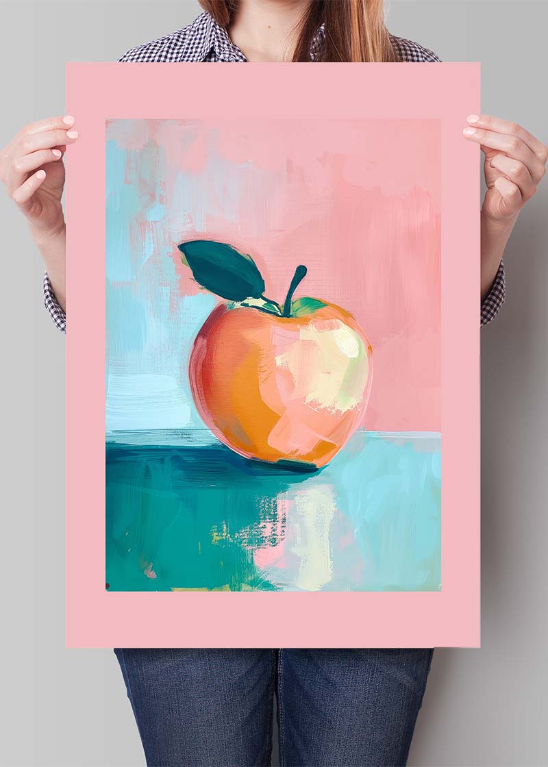 Abstract Painted Apple Pastel Print