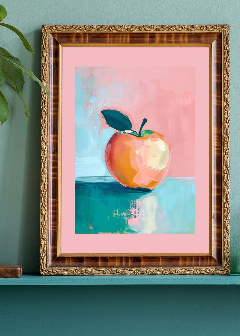 Abstract Painted Apple Pastel Print