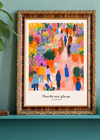 Flower Market of London Abstract Painting Print
