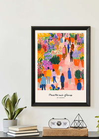 Flower Market of London Abstract Painting Print