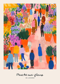 Flower Market of London Abstract Painting Print