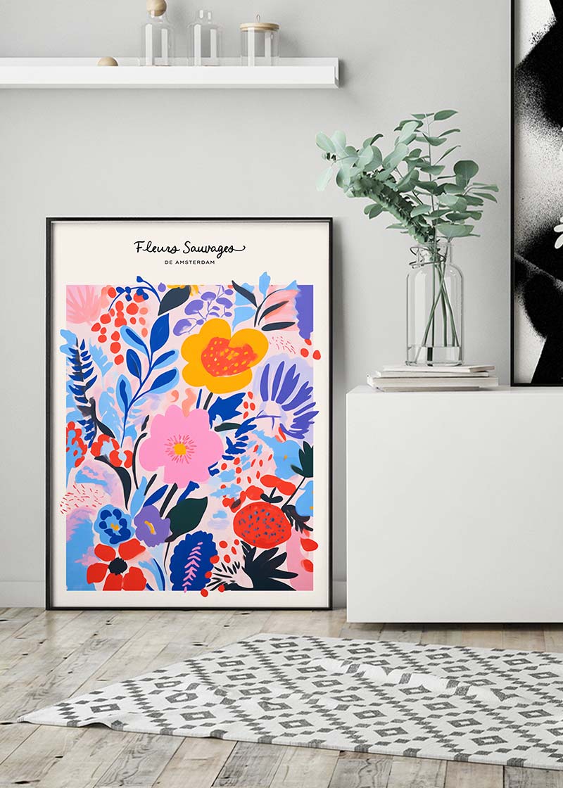 Wild Flowers of Amsterdam Abstract Painting Print