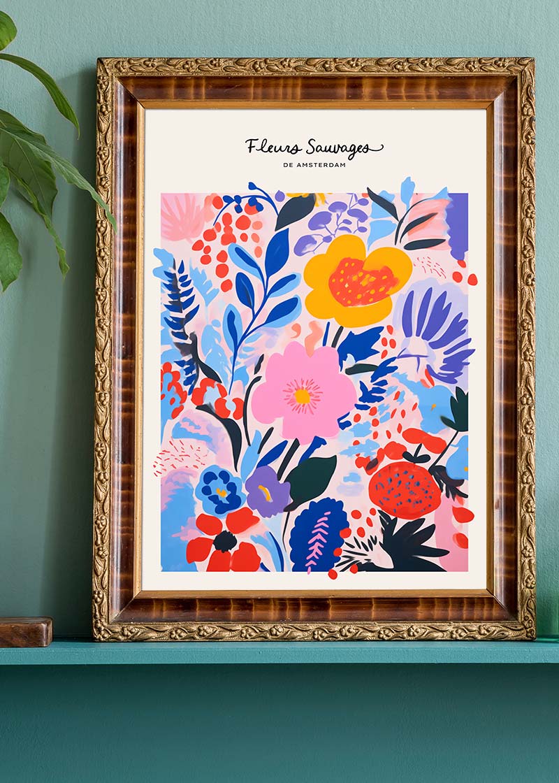 Wild Flowers of Amsterdam Abstract Painting Print
