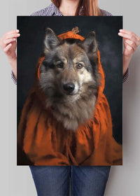 Halloween Wolf Animal Portrait Print