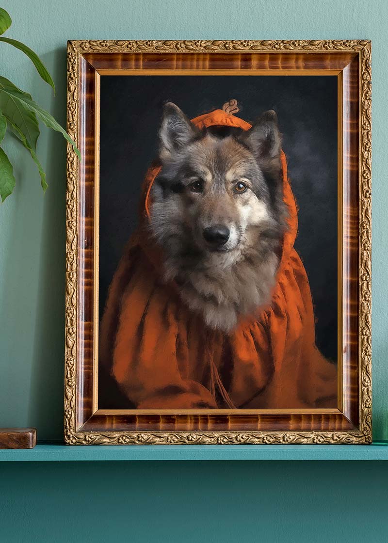 Halloween Wolf Animal Portrait Print