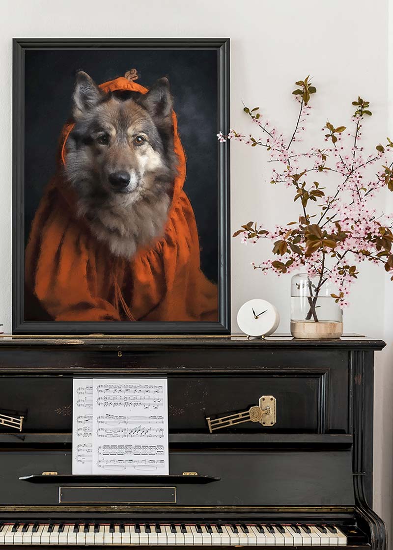 Halloween Wolf Animal Portrait Print