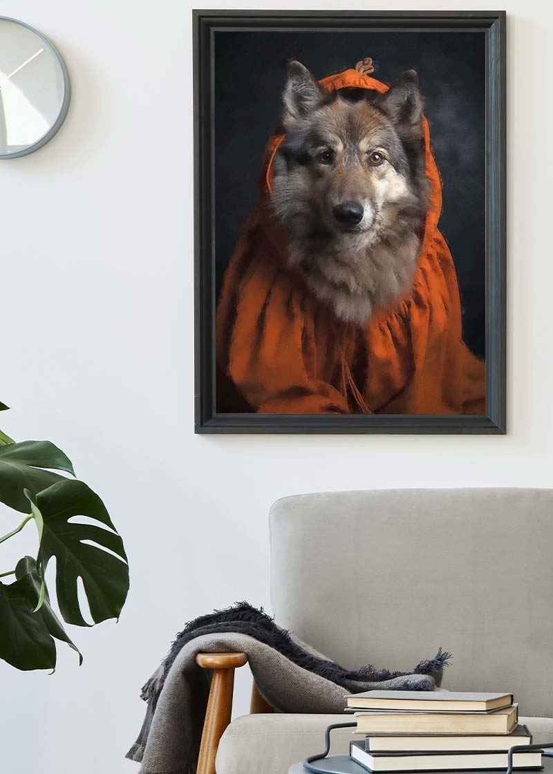 Halloween Wolf Animal Portrait Print