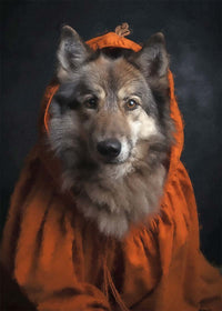 Halloween Wolf Animal Portrait Print