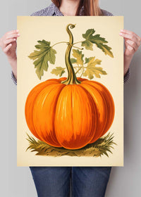 Vintage Pumpkin Illustration Halloween Print