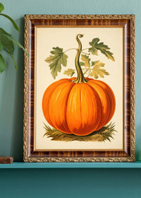 Vintage Pumpkin Illustration Halloween Print