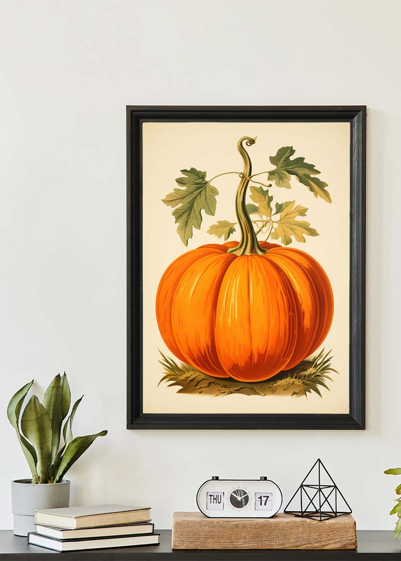 Vintage Pumpkin Illustration Halloween Print