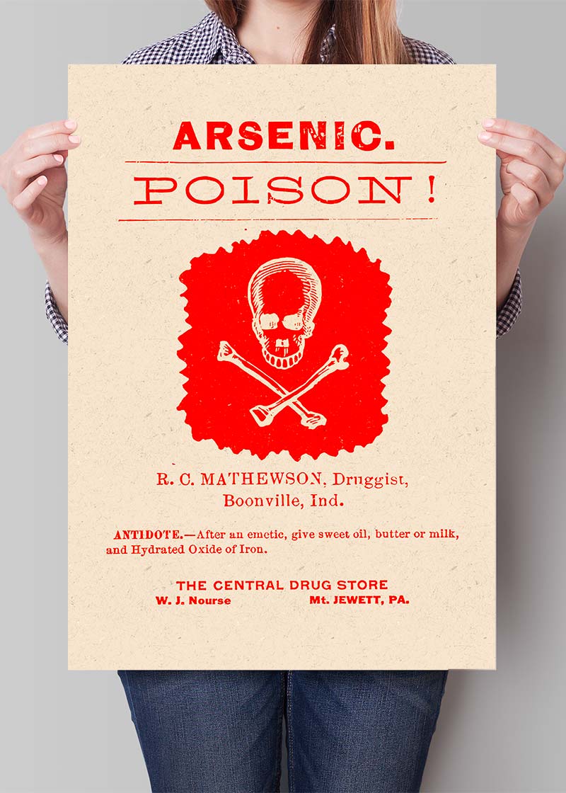 Vintage Poison Poster Red Print