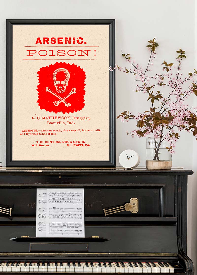 Vintage Poison Poster Red Print