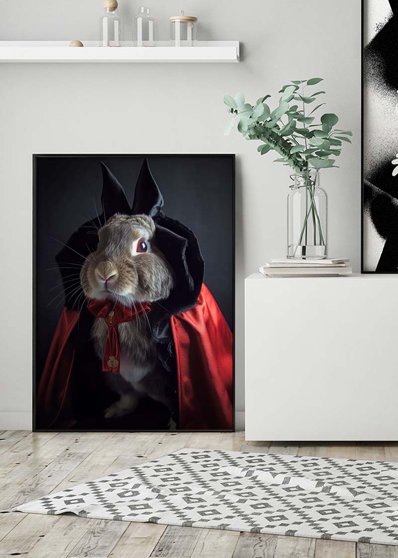 Vampire Rabbit Halloween Print