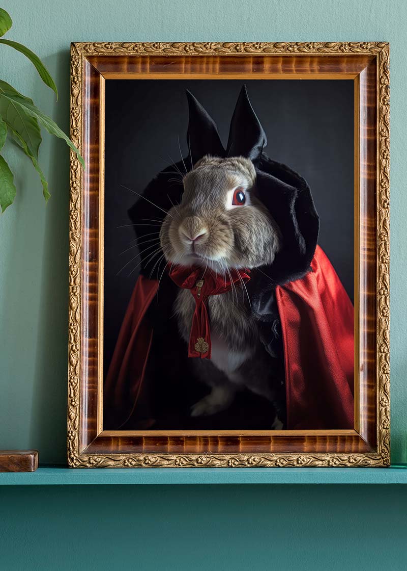 Vampire Rabbit Halloween Print