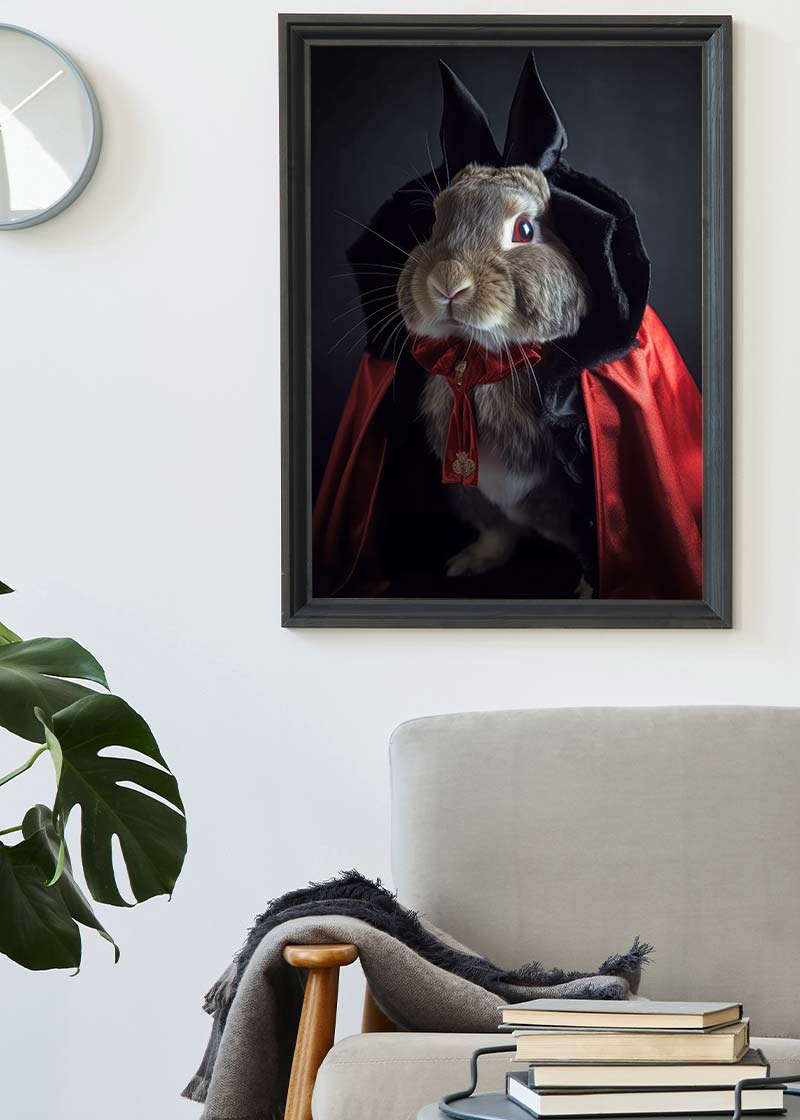 Vampire Rabbit Halloween Print