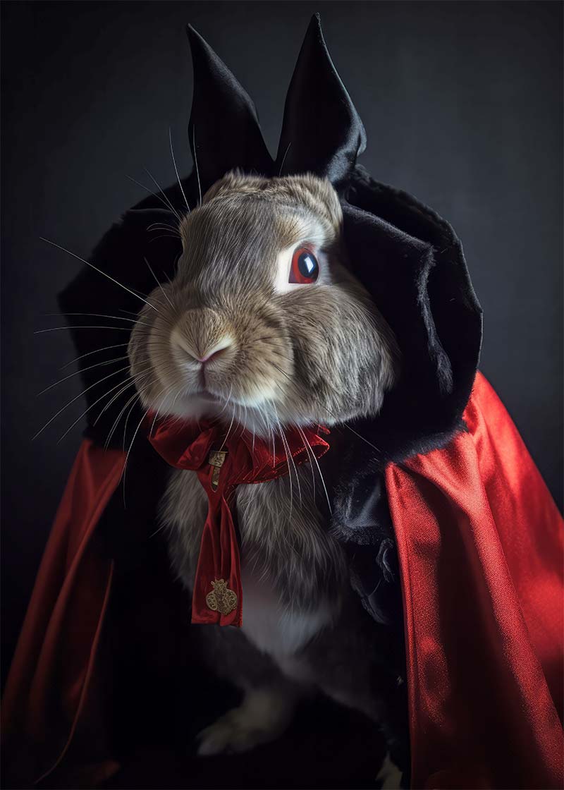 Vampire Rabbit Halloween Print