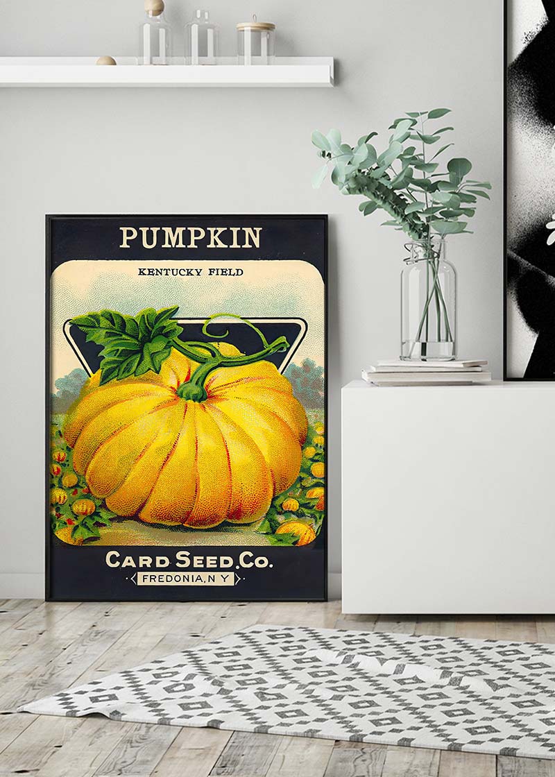 Vintage Pumpkin Kentucky Field Poster Print