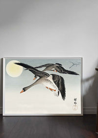 Birds at Full Moon by Ohara Koson